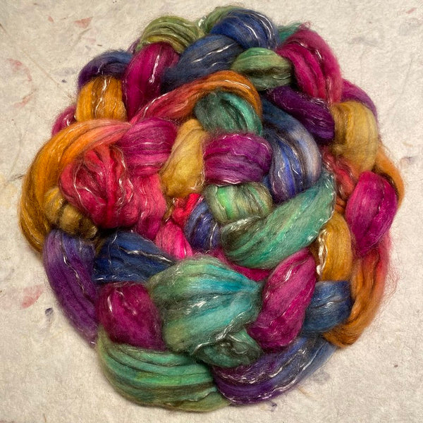 IxCHeL Fibre And Yarns Bunny Bison Bliss BBB Tops colourway Minty Rainbow