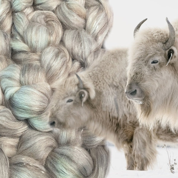 IxCHeL Fibre & Yarns Bunny Bison Bliss BBB Tops Natural with Bison