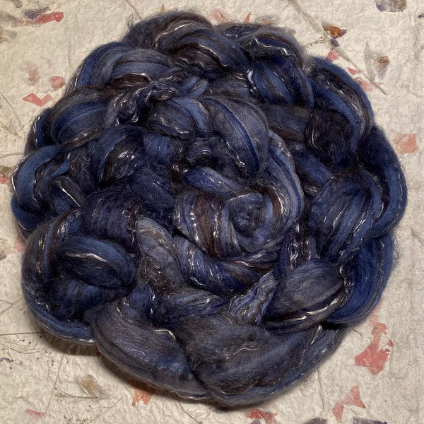 IxCHeL Fibre And Yarns Bunny Bison Bliss BBB Tops colourway Night Sky dyed with Indigo