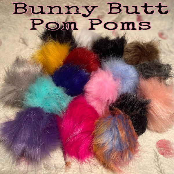 IxCHeL Fibre And Yarns Bunny Butt Pom Poms Group Poster