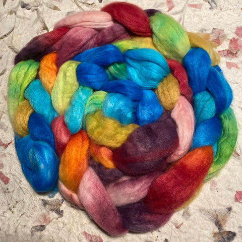 IxCHeL Fibre & Yarns Cashmere Fling Tops colourway Tropical Island Bliss