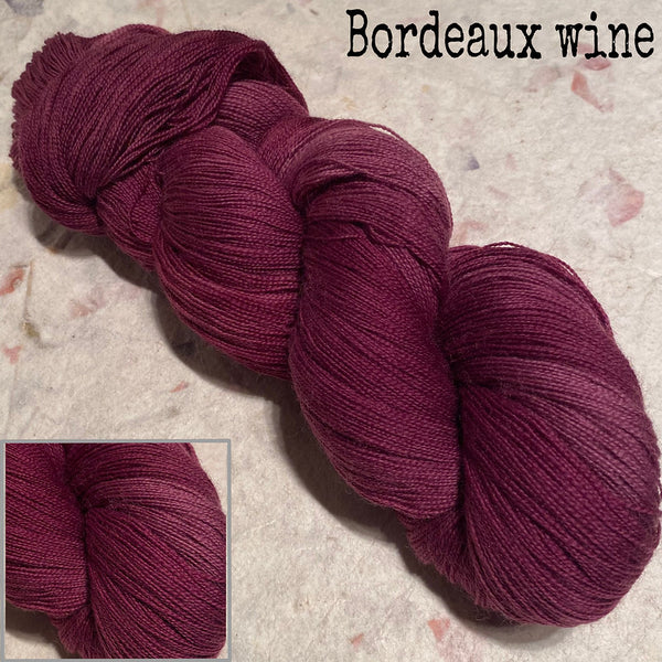 IxCHeL Fibre & Yarns Cashmerino Lace Yarn colourway Bordeaux Wine