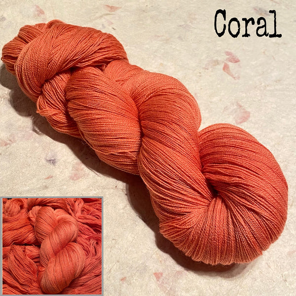 IxCHeL Fibre & Yarns Cashmerino Lace Yarn colourway Coral