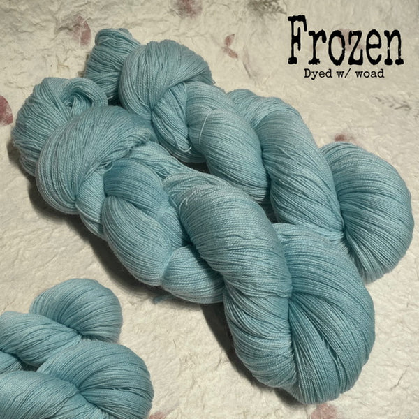 IxCHeL Fibre And Yarns Cashmerino Lace Yarn colourway Frozen dyed with Woad