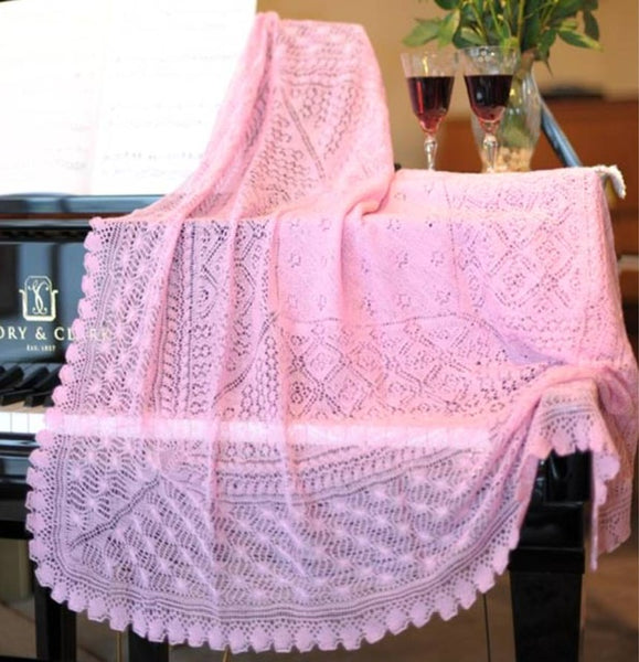 IxCHeL Fibre And Yarns Cashmerino Lace Yarn Sample of Finished Shawl Poster