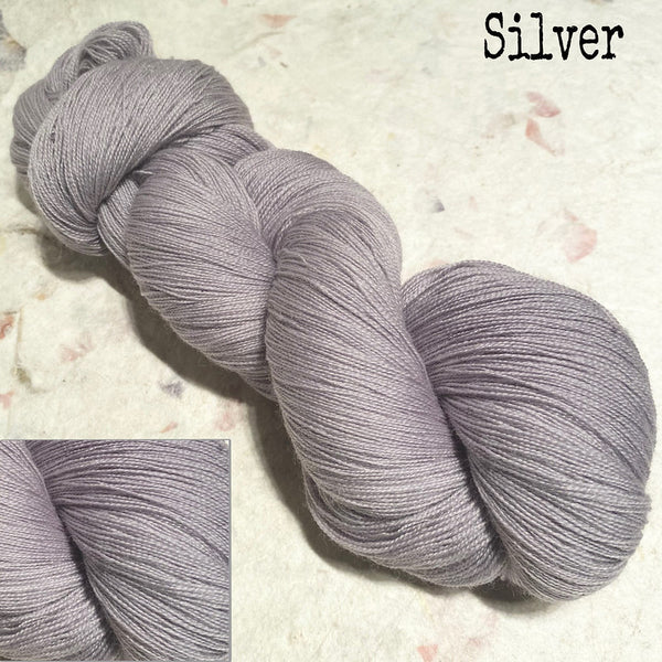 IxCHeL Fibre & Yarns Cashmerino Lace Yarn colourway Silver