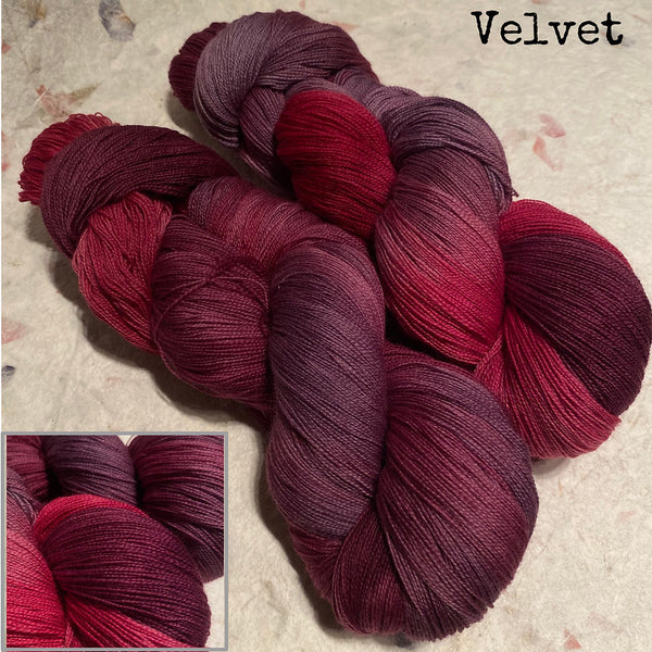 IxCHeL Fibre & Yarns Cashmerino Lace Yarn colourway Velvet