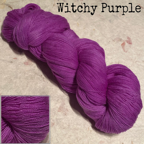 IxCHeL Fibre & Yarns Cashmerino Lace Yarn colourway Witchy Purple
