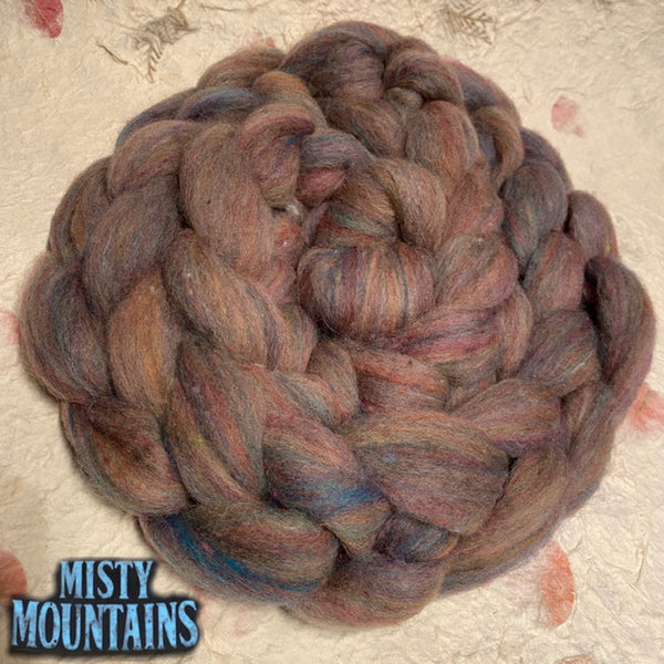 IxCHeL Fibre And Yarns Frankenfluff Tops for spinning yarn or felting in the colourway Misty Mountains