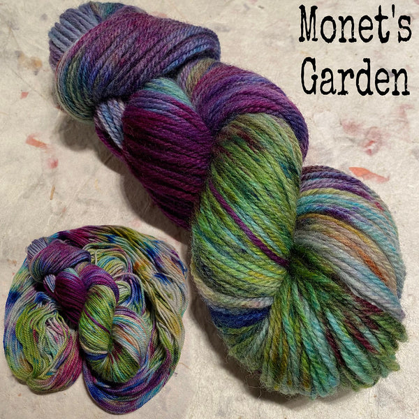 IxCHeL Fibre & Yarns 8ply DK Merino Yarn 'GAIA' colourway Monet's Garden