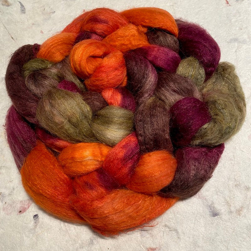 IxCHeL Fibre & Yarns Guanaco Blend Tops colourway Pumpkin King