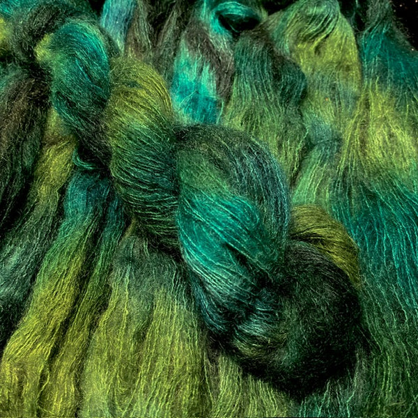 IxCHeL Fibre & Yarns Kid Mohair Silk Merino Yarn colourway Forest Nymph