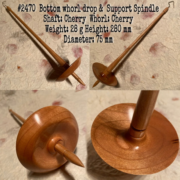 IxCHeL Fibre And Yarns LotBD Bottom Whorl Drop Support Spindle Cherry #2470