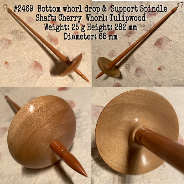 IxCHeL Fibre And Yarns LotBD Bottom Whorl Drop Support Spindle Cherry Tulipwood with Natural Feature #2469