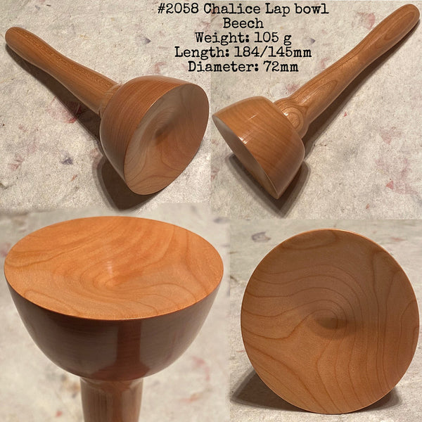 IxCHeL Fibre & Yarns LotBD Chalice Lap Spindle Bowl made of Beech #2058