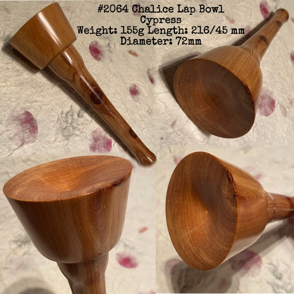 IxCHeL Fibre & Yarns LotBD Chalice Lap Spindle Bowl made of Cypress #2064