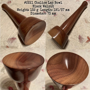 IxCHeL Fibre & Yarns LotBD Chalice Lap Spindle Bowl made of Black Walnut with Tonal Bowl Natural Feature #2221