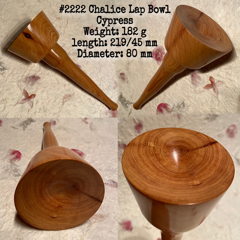 IxCHeL Fibre & Yarns LotBD Chalice Lap Spindle Bowl made of Cypress #2222