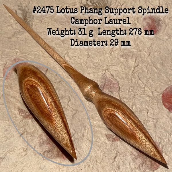 IxCHeL Fibre And Yarns LotBD Lotus Phang Support Spindle crafted from Camphor Laurel #2475