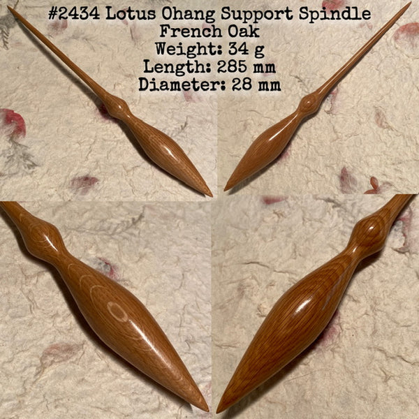 IxCHeL Fibre And Yarns LotBD Lotus Phang Support Spindle crafted in French Oak #2434