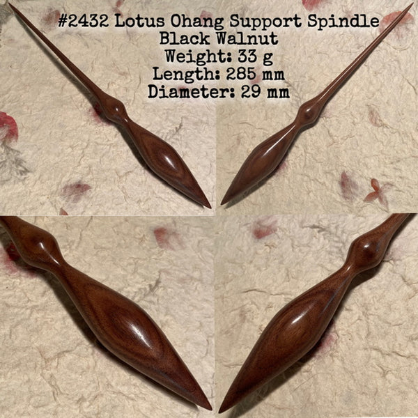 IxCHeL Fibre And Yarns LotBD Lotus Phang Support Spindle crafted in Walnut #2432