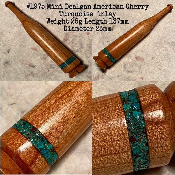 IxCHeL Fibre & Yarns LotBD Mini Dealgan American Cherry with Turquoise Stone Inlay #1975