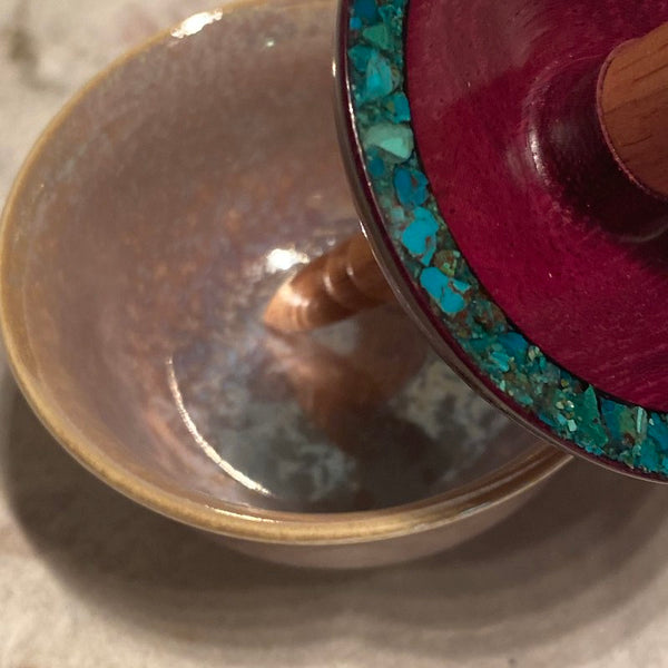 IxCHeL Fibre & Yarns LotBD Porcelain Pearl Glaze cup for Support Spindling