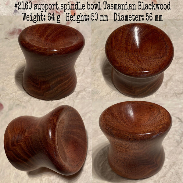 IxCHeL Fibre & Yarns LotBD Support Spindle Bowl crafted in Tasmanian Blackwood #2160