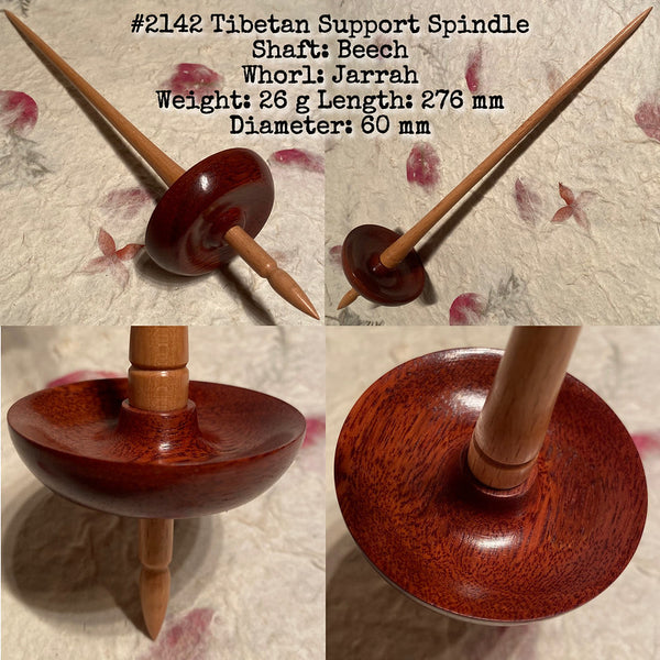 IxCHeL Fibre & Yarns LotBD Tibetan Support Spindle crafted with Beech and Jarrah #2142