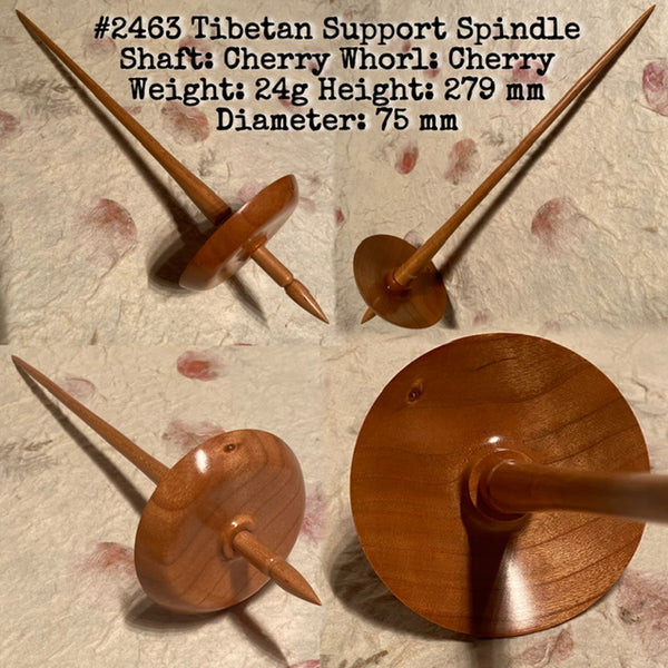 IxCHeL Fibre And Yarns LotBD Tibetan Support Spindle crafted from Cherry #2463