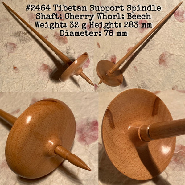 IxCHeL Fibre And Yarns LotBD Tibetan Support Spindle crafted from Cherry And Beech with Natural Feature #2464