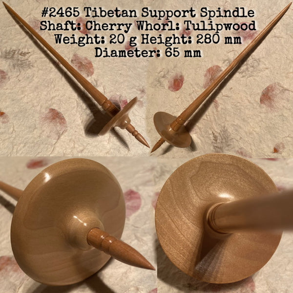 IxCHeL Fibre And Yarns LotBD Tibetan Support Spindle crafted from Cherry And Tulipwood #2465