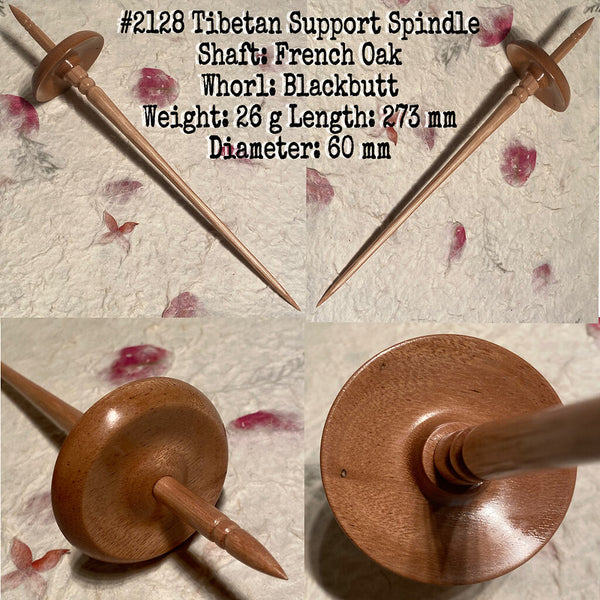 IxCHeL Fibre & Yarns LotBD Tibetan Support Spindle crafted with French Oak & Blackbutt #2128