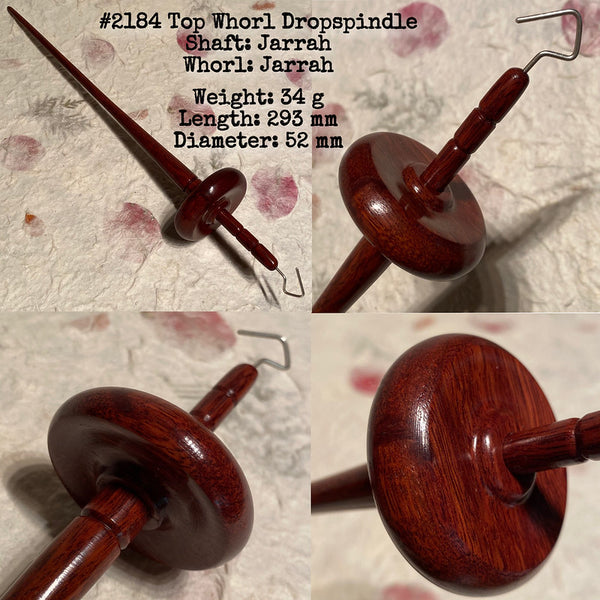 IxCHeL Fibre & Yarns LotBD Top Whorl Drop Spindle crafted in Jarrah #2184