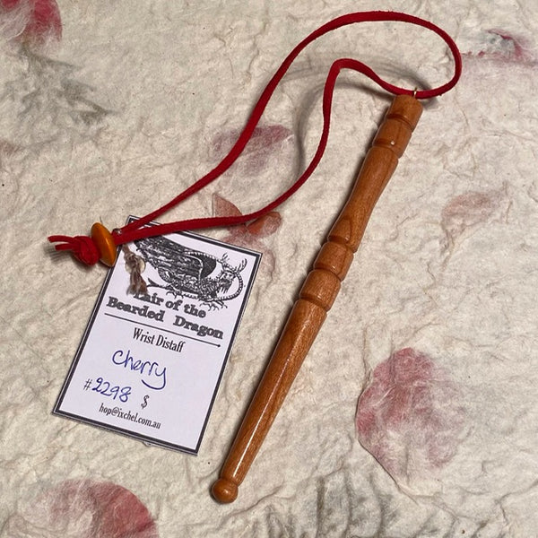 IxCHeL Fibre & Yarns LotBD Wrist Distaff made from Cherry #2298
