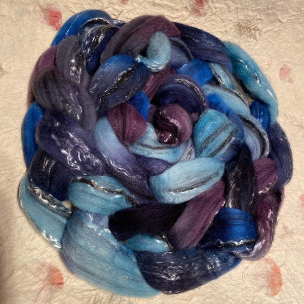 IxCHeL Fibre And Yarns Merino Tencel Silk Tops colourway Don't Blink