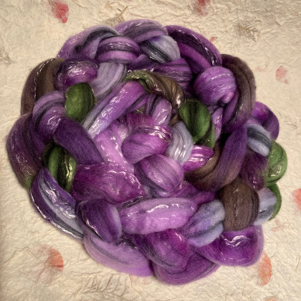 IxCHeL Fibre And Yarns Merino Tencel Silk Tops colourway Wisteria Dreams