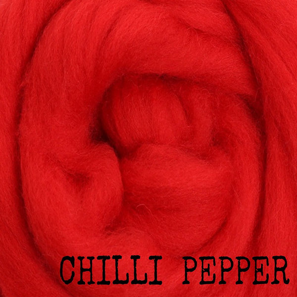IxCHeL Fibre & Yarns Merino Tops colourway Chilli Pepper
