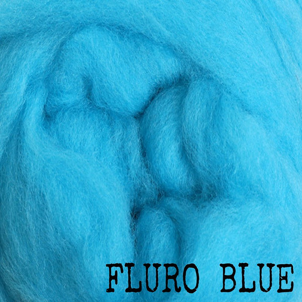 IxCHeL Fibre & Yarns Merino Tops colourway Fluro Blue