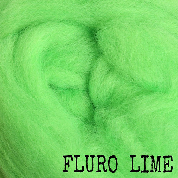 IxCHeL Fibre & Yarns Merino Tops colourway Fluro Lime
