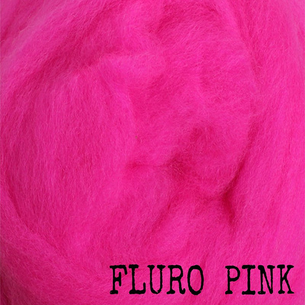 IxCHeL Fibre & Yarns Merino Tops colourway Fluro Pink