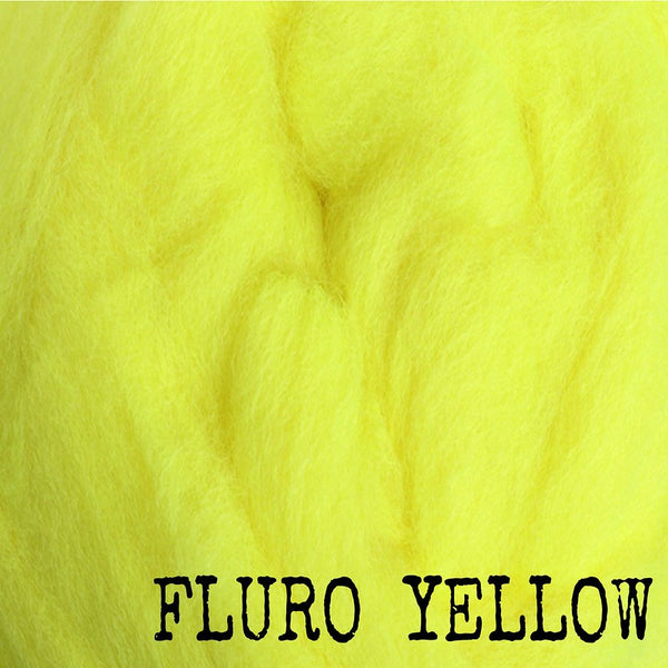 IxCHeL Fibre & Yarns Merino Tops colourway Fluro Yellow