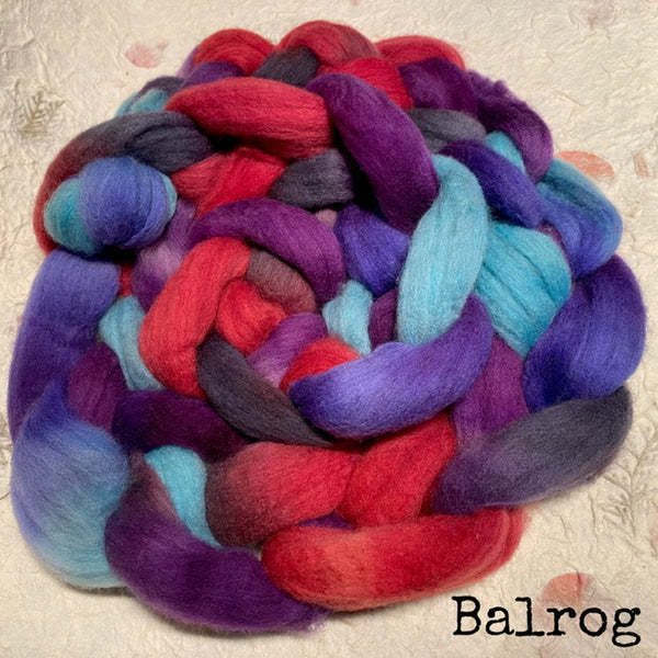 IxCHeL Fibre And Yarns Mithril Merino Tops colourway Balrog