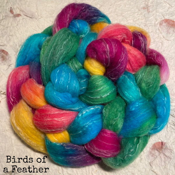 IxCHeL Fibre And Yarns North Ronaldsay Blend Tops colourway Birds of a Feather
