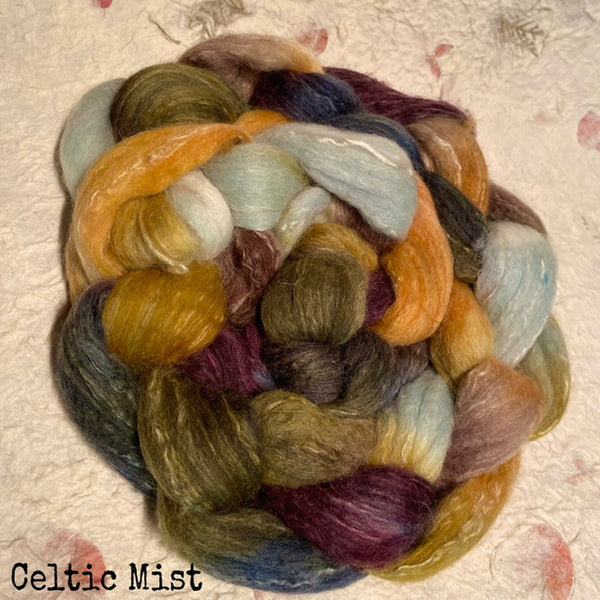 IxCHeL Fibre And Yarns North Ronaldsay Blend Tops colourway Celtic Mist