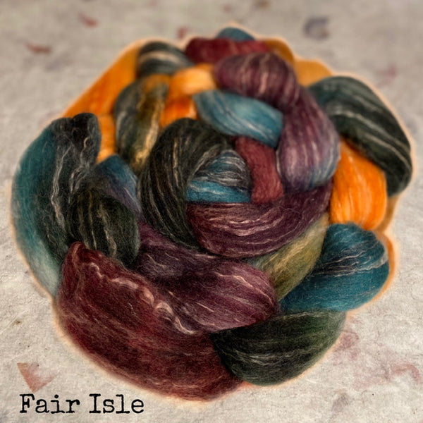 IxCHeL Fibre And Yarns North Ronaldsay Blend Tops colourway Fair Isle