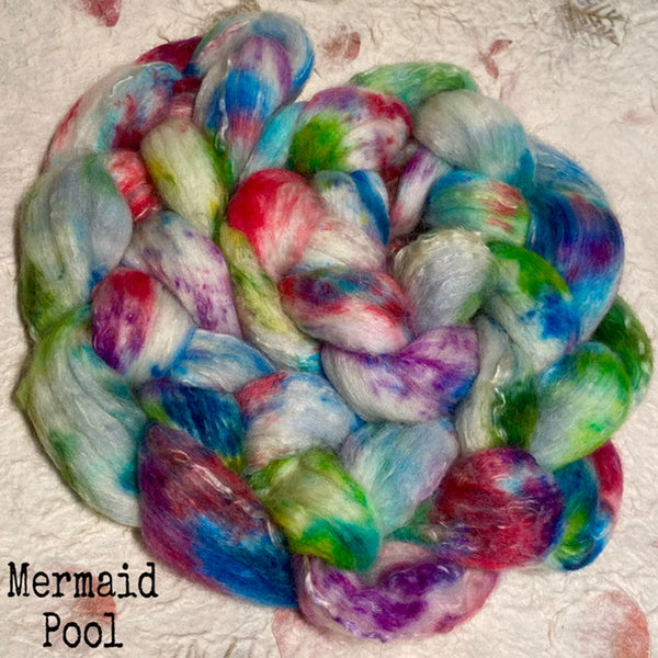 IxCHeL Fibre And Yarns North Ronaldsay Blend Tops colourway Mermaid Pool