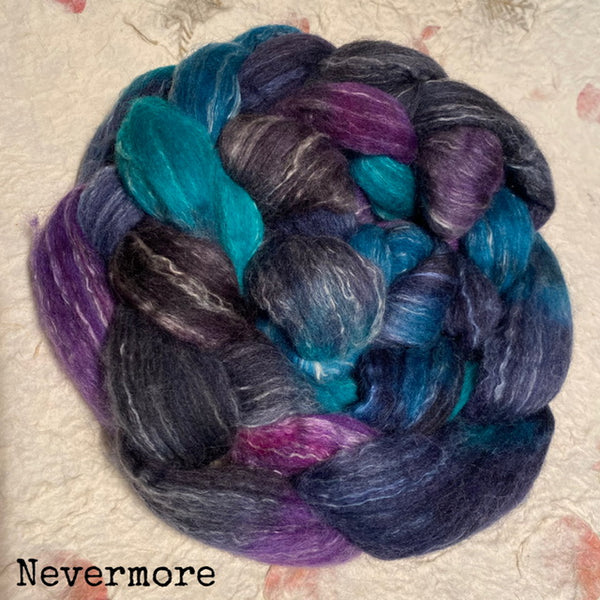 IxCHeL Fibre And Yarns North Ronaldsay Blend Tops colourway Nevermore