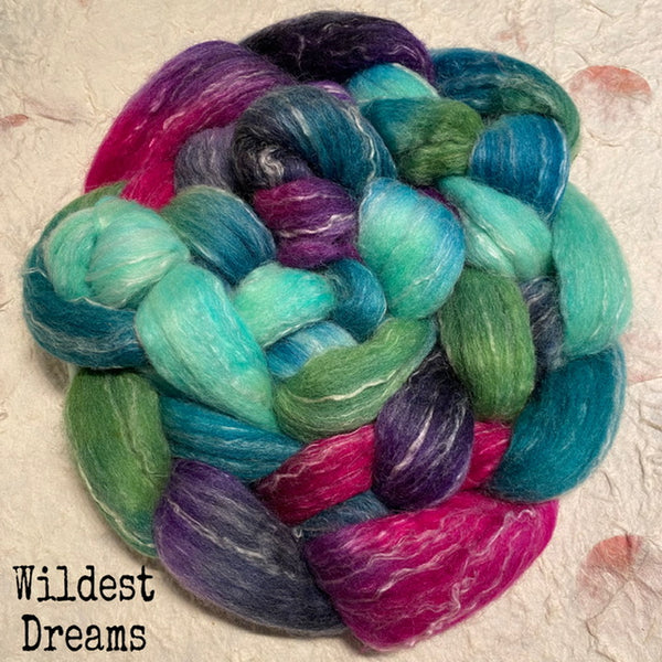 IxCHeL Fibre And Yarns North Ronaldsay Blend Tops colourway Wildest Dreams