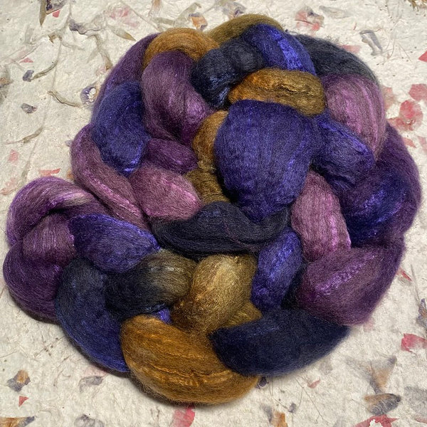 IxCHeL Fibre & Yarns Ouessant BFL Silk Tops colourway Iris